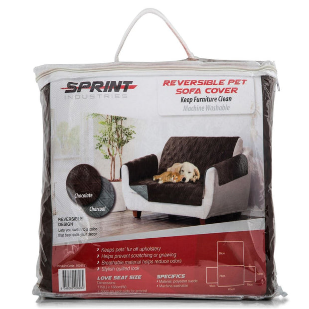 Sprint Industries Reversible Slipover Pet Couch Sofa Cover Protector Armchair