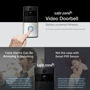 Safe Zone Wireless Video Doorbell Camera 8GB Smart Remote Control Intercom WiFi