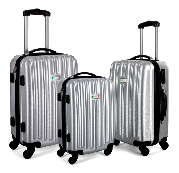 Milano Deluxe 3pc ABS Luggage Suitcase Luxury Hard Case Shockproof Travel Set