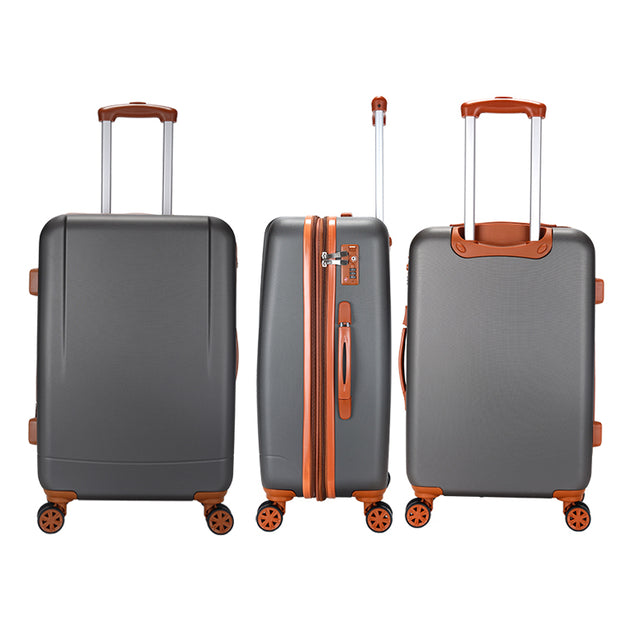 Milano Elite 3pc ABS Luggage Suitcase Luxury Hard Case Shockproof Travel Set