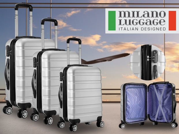 Milano XPander 3pc ABS Luggage Suitcase Luxury Hard Case Shockproof Travel Set