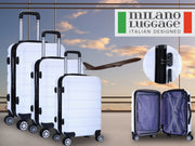 Milano XPander 3pc ABS Luggage Suitcase Luxury Hard Case Shockproof Travel Set