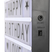 Battery Powered LED Light Cinematic Decorative Letter Box 85 Letters Numbers