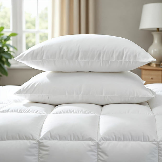 Goose Feather & Down Quilt 500GSM + Goose Feather and Down Pillows 2 Pack Combo