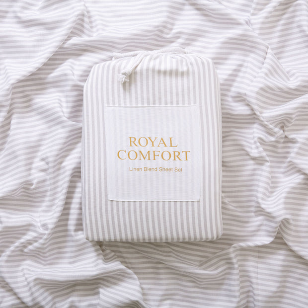 Royal Comfort Bedding Set 1 x Linen Blend Sheet Set And 2 x Air Mesh Pillows