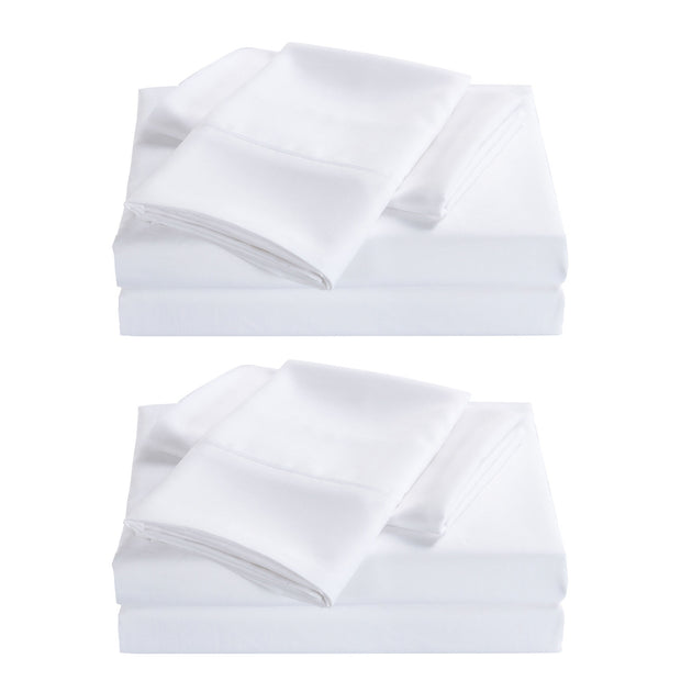 Royal Comfort 2000 Thread Count Original Bamboo Blend White Sheet Set 2 Pack