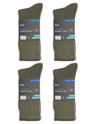 Mens 12 Pack Socks Casual Bamboo Crew