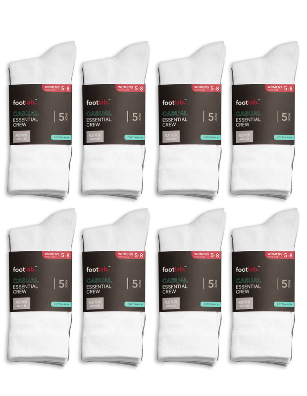 Womens 40 Pack Socks Essential Crew