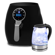 5 Litre Air Fryer And 1.7 Litre Kettle Blue LED Kitchen Package Deal Set