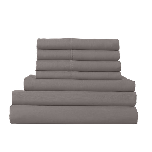 1500 Thread Count 6 Piece Combo And 2 Pack Duck Feather Down Pillows Bedding Set