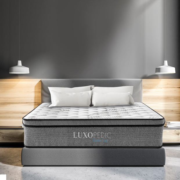 Milano Decor Capri Bed Frame + Luxopedic Euro Top Mattress Bedroom Set