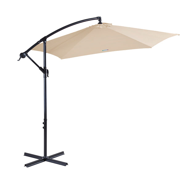 Milano Outdoor 3 Metre Cantilever Umbrella UV Sunshade Garden Patio Deck