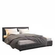 Milano Decor Eden Gas Lift Bed With Headboard Platform Storage Dark Grey Fabric