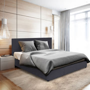 Milano Luxury Gas Lift Bed Frame And Headboard Double Queen King Black Dark Grey