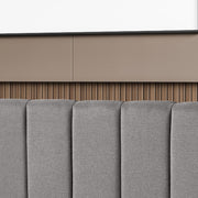 Milano Decor Valencia Mid Grey Bed Head Headboard Bedhead Upholstered