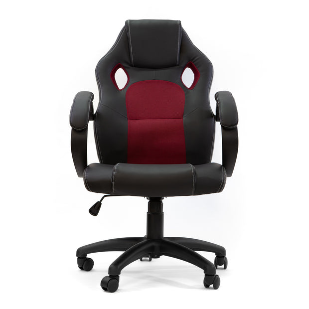 Milano Adjustable Ergonomic Racing Chair Computer Executive Chair Red Black