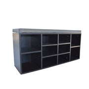 Milano Decor 2 in 1 Shoe Organiser With Bench Storage - Black And Grey