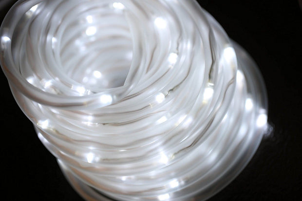 50 LED Solar Powered Rope Lights White Outdoor Party Lights Waterproof Durable