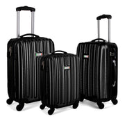 Milano Deluxe 3pc ABS Luggage Suitcase Luxury Hard Case Shockproof Travel Set