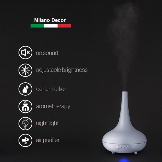 Essential Oil Diffuser Ultrasonic Humidifier Aromatherapy LED Light 200ML 3 Oils